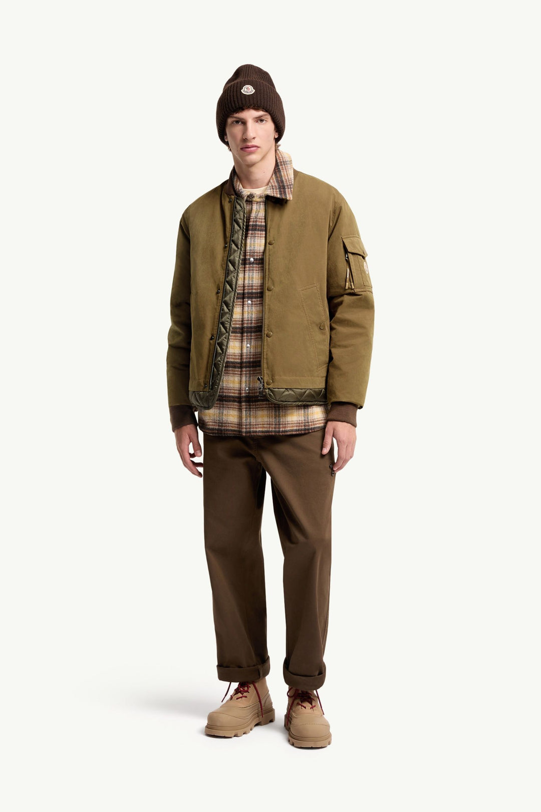 MONCLER - Doudoune courte Venclis en toile Beige