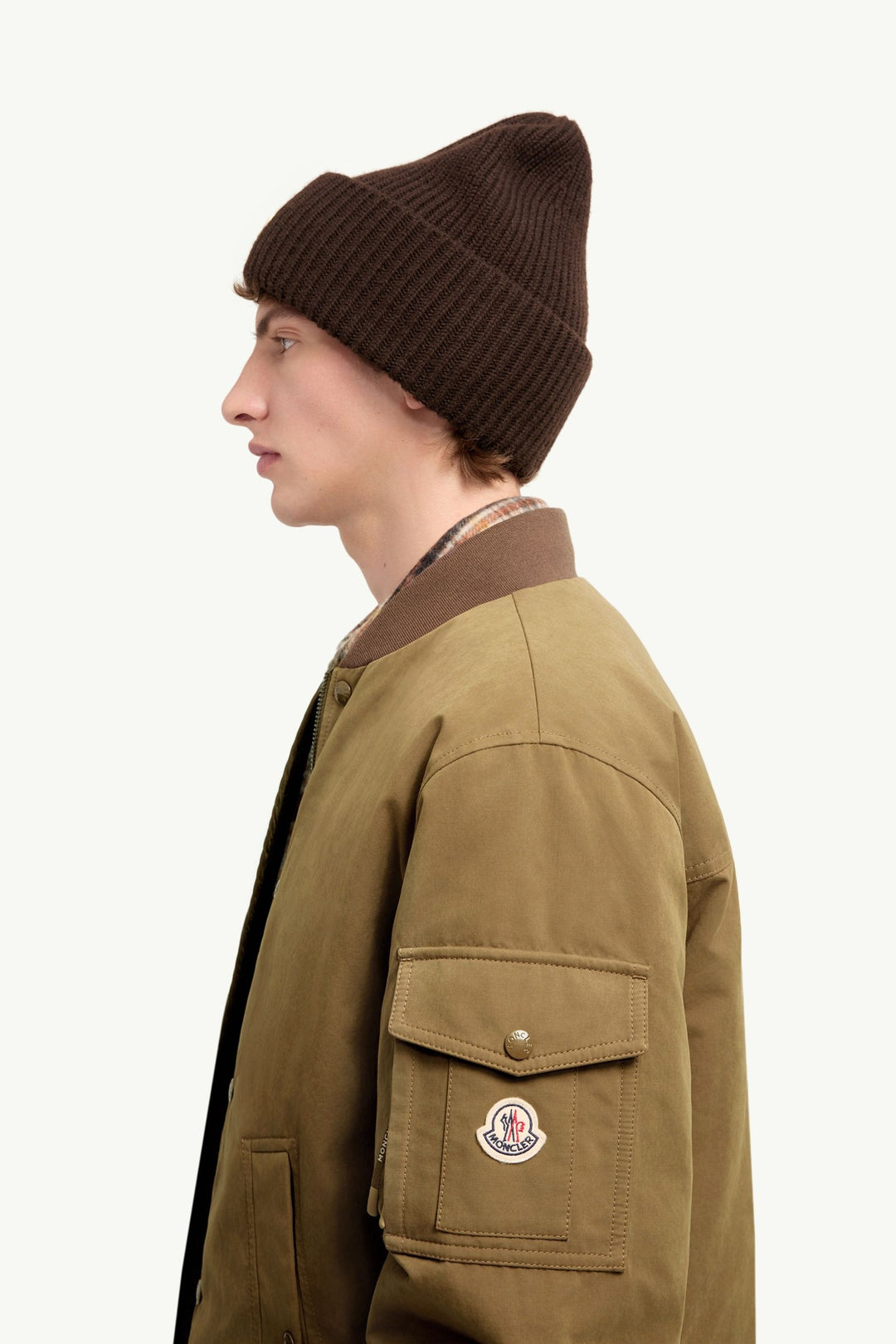 MONCLER - Doudoune courte Venclis en toile Beige