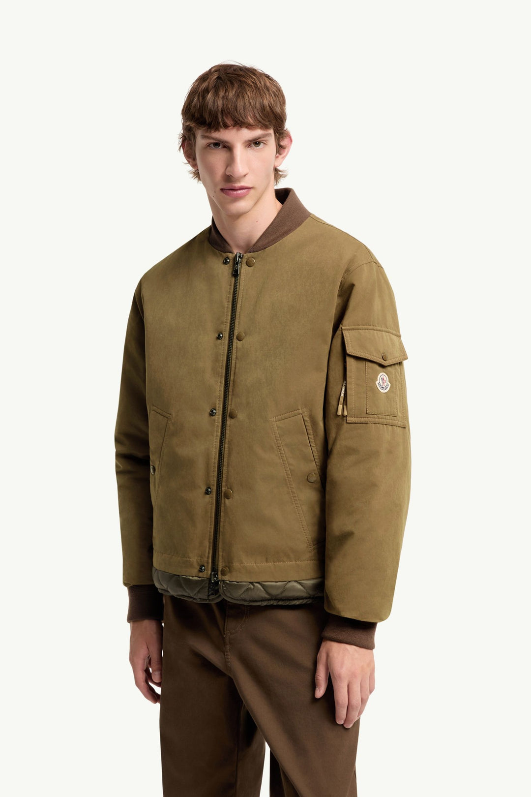 MONCLER - Doudoune courte Venclis en toile Beige