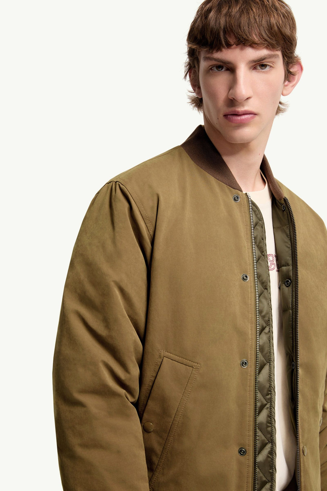 MONCLER - Doudoune courte Venclis en toile Beige