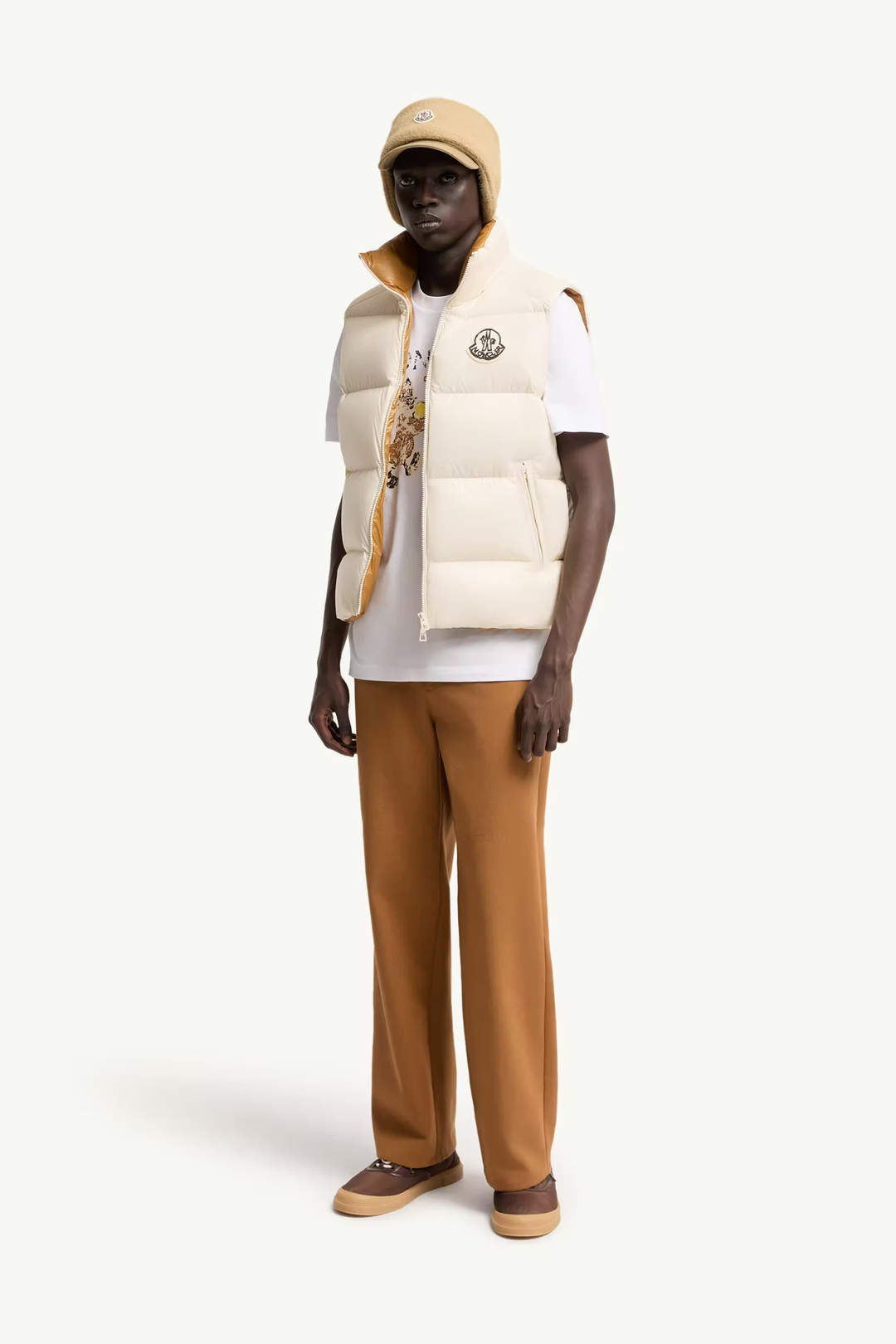 MONCLER - Doudoune sans manches Belice Blanc ivoire