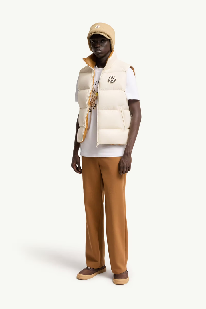 MONCLER - Doudoune sans manches Belice Blanc ivoire