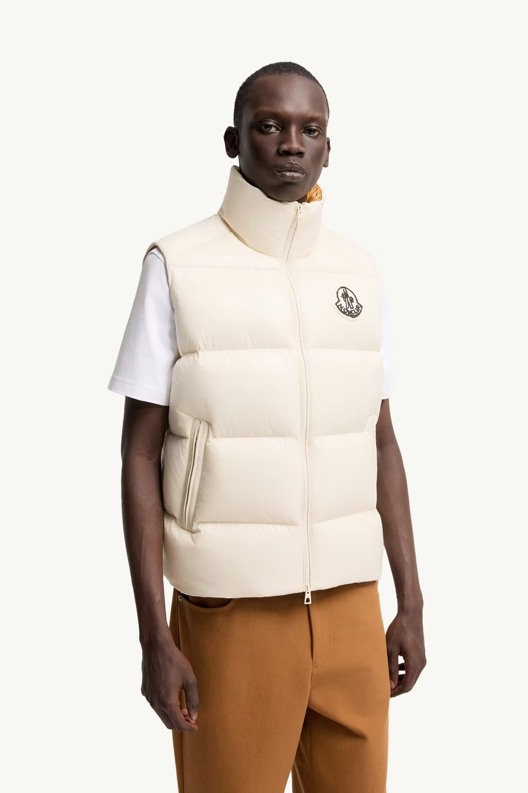 MONCLER - Doudoune sans manches Belice Blanc ivoire