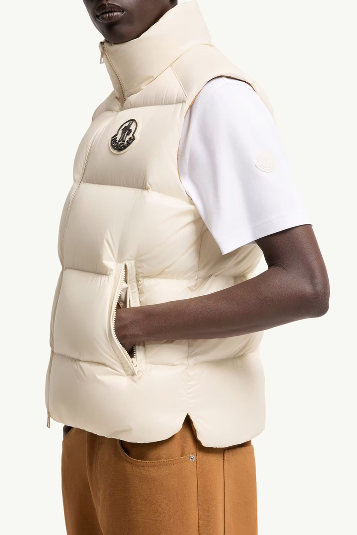 MONCLER - Doudoune sans manches Belice Blanc ivoire