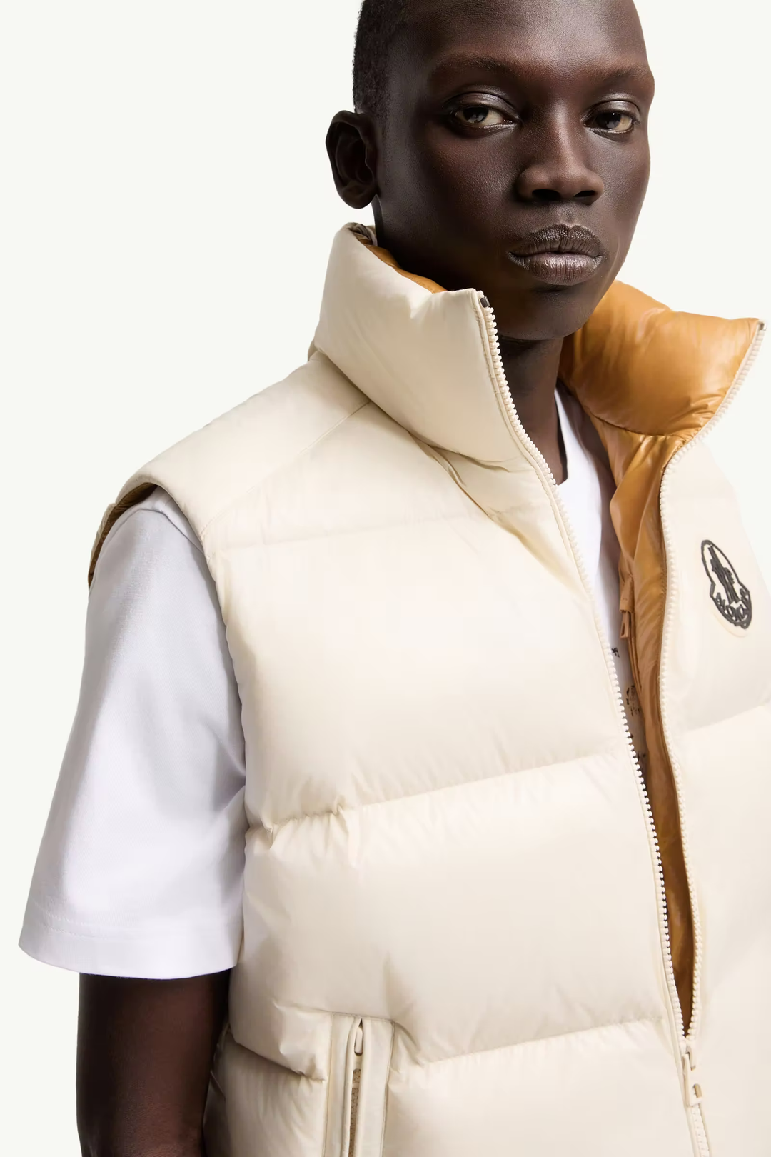 MONCLER - Doudoune sans manches Belice Blanc ivoire