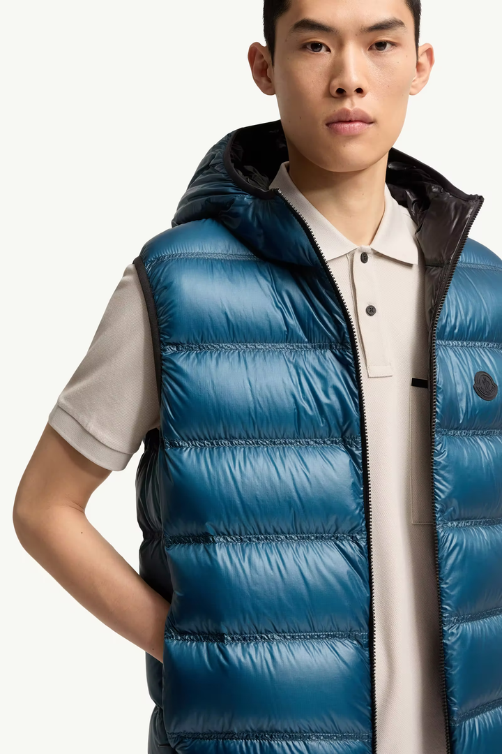 MONCLER - Doudoune sans manches Panestrel Bleu sarcelle