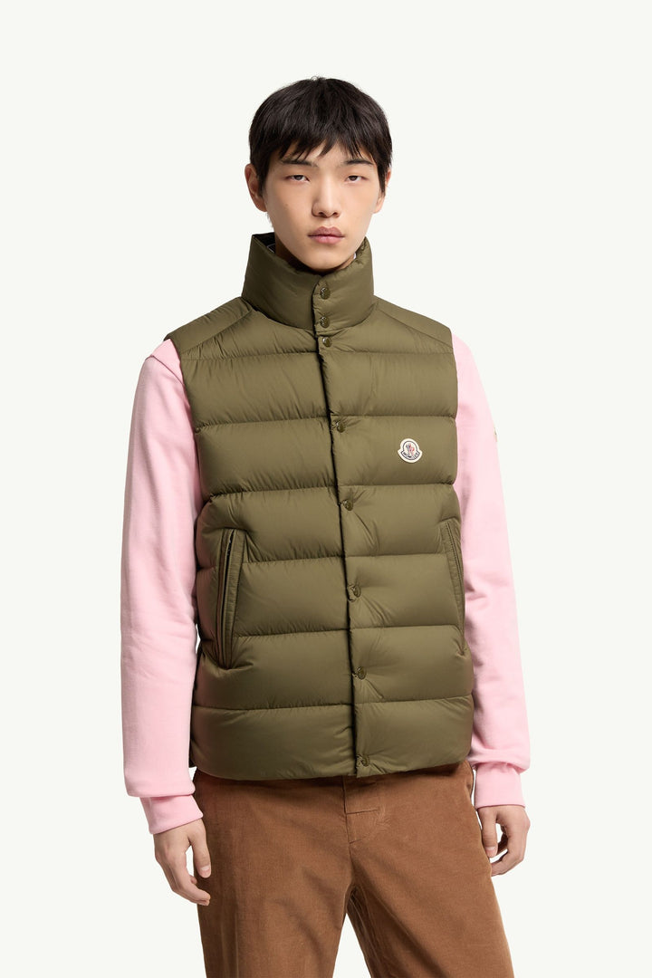 MONCLER – Doudoune sans manches Tibb Vert olive