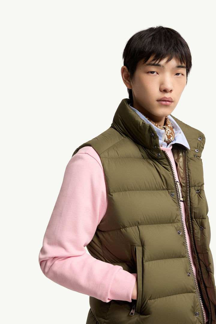 MONCLER – Doudoune sans manches Tibb Vert olive