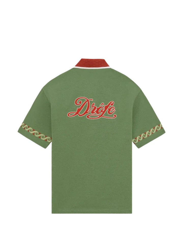DRÔLE DE MONSIEUR - Chemise à logo brodé en coton Vert - Lothaire