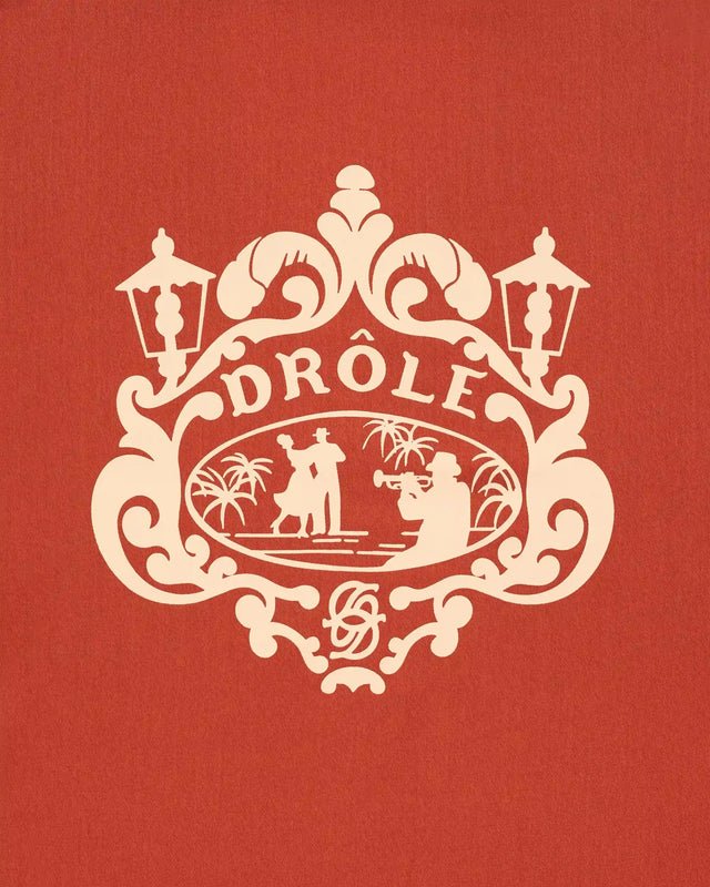 DRÔLE DE MONSIEUR - Chemise Brodée Danseurs en Tencel Rouge brique - Lothaire
