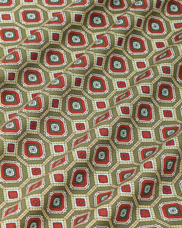 DRÔLE DE MONSIEUR - Chemise Geometric en viscose Kaki - Lothaire