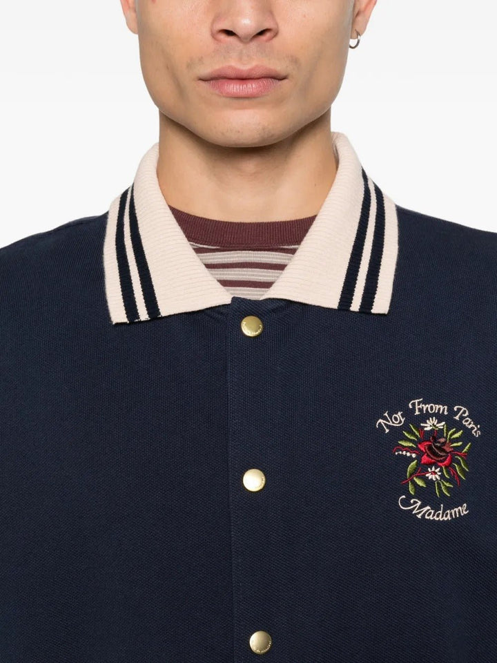 DRÔLE DE MONSIEUR - Chemises à Broderie Bleu Foncé - Lothaire