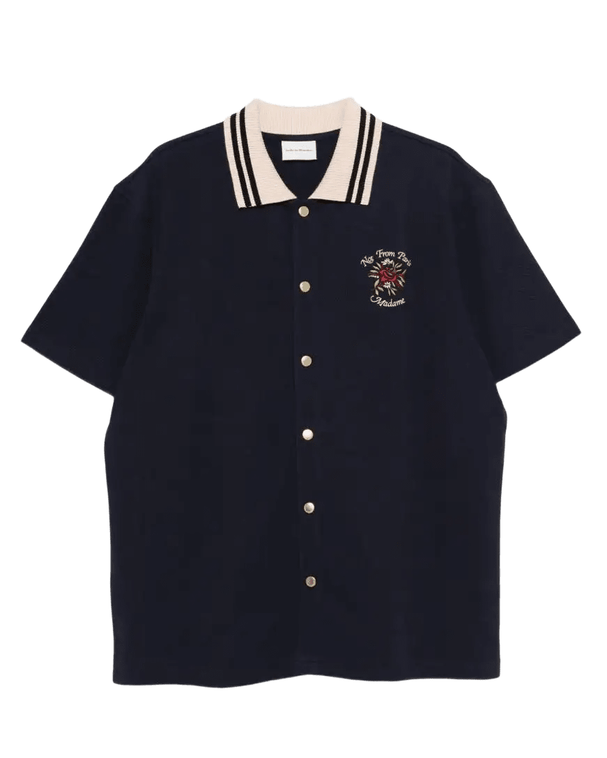 DRÔLE DE MONSIEUR - Chemises à Broderie Bleu Foncé - Lothaire