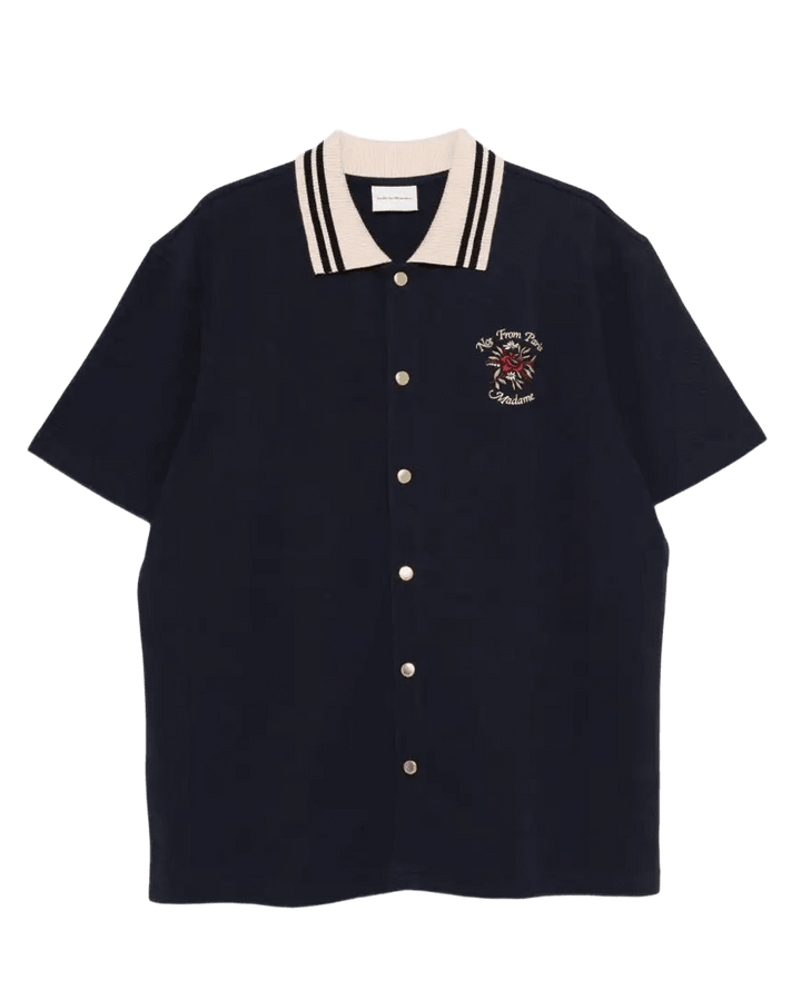 DRÔLE DE MONSIEUR - Chemises à Broderie Bleu Foncé - Lothaire