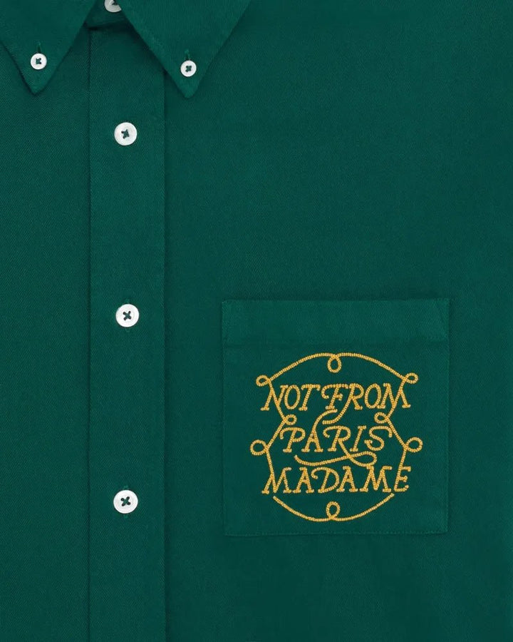 DRÔLE DE MONSIEUR : La Chemise Slogan Tresses vert - Lothaire