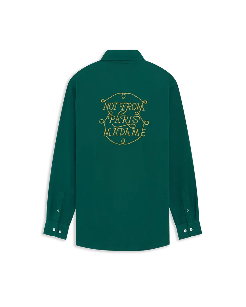 DRÔLE DE MONSIEUR : La Chemise Slogan Tresses vert - Lothaire