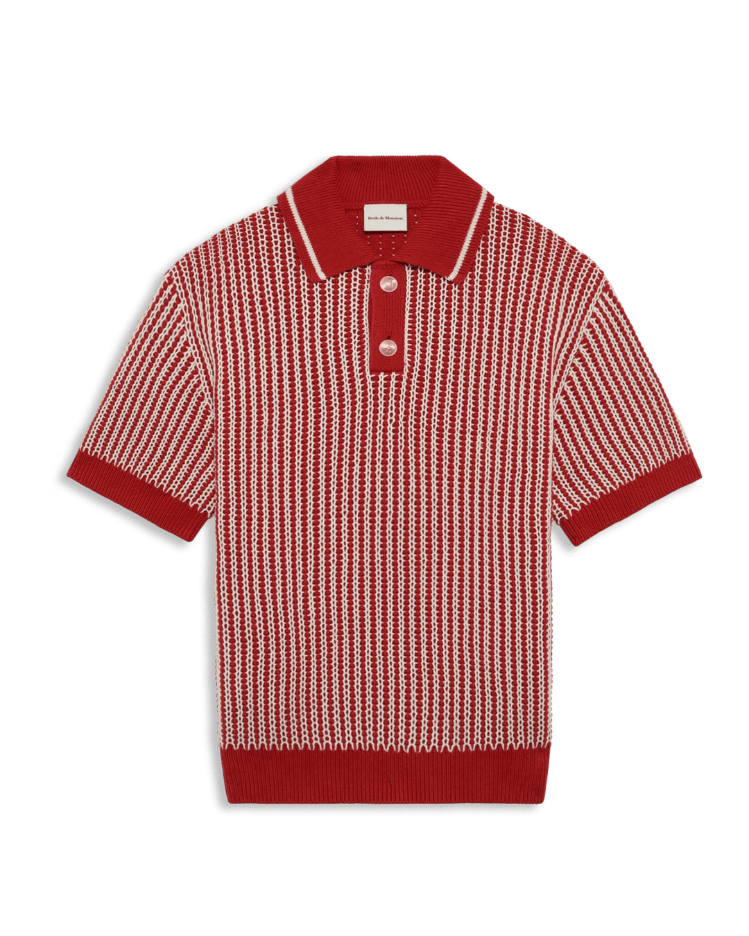 DRÔLE DE MONSIEUR - Le Polo Maille Rayures Rouge - Lothaire