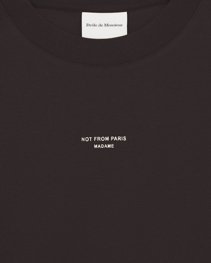 DRÔLE DE MONSIEUR - Le T-shirt Slogan Classique Marron foncé - Lothaire