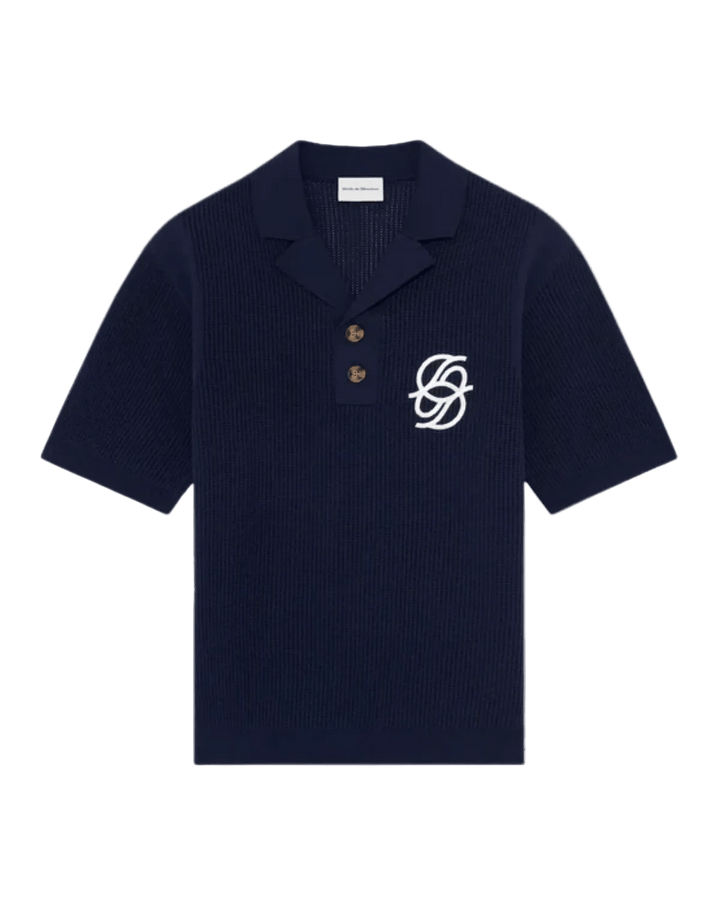 DRÔLE DE MONSIEUR - Polo Maille Monogramme Marine - Lothaire