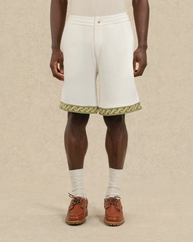 DRÔLE DE MONSIEUR - Short piqué brodé en coton Blanc cassé - Lothaire
