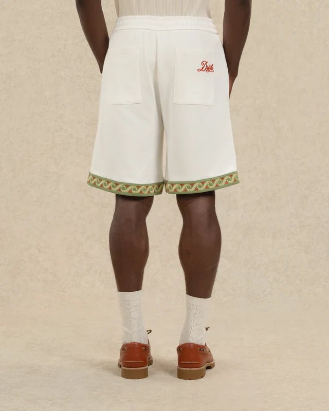 DRÔLE DE MONSIEUR - Short piqué brodé en coton Blanc cassé - Lothaire