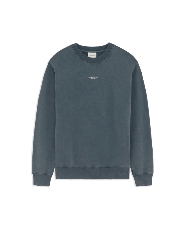 DRÔLE DE MONSIEUR - Sweatshirt Slogan Classique Délavé Gris foncé - Lothaire