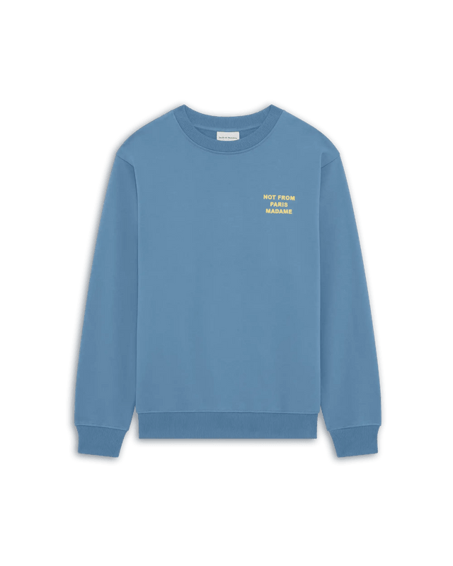DRÔLE DE MONSIEUR - Sweatshirt Slogan en coton éponge Bleu - Lothaire