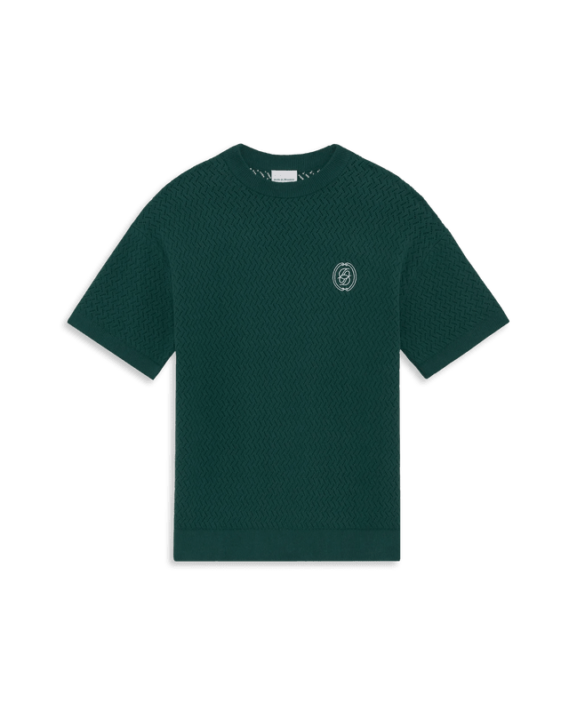 DRÔLE DE MONSIEUR - T-shirt en Maille Ajourée Vert - Lothaire
