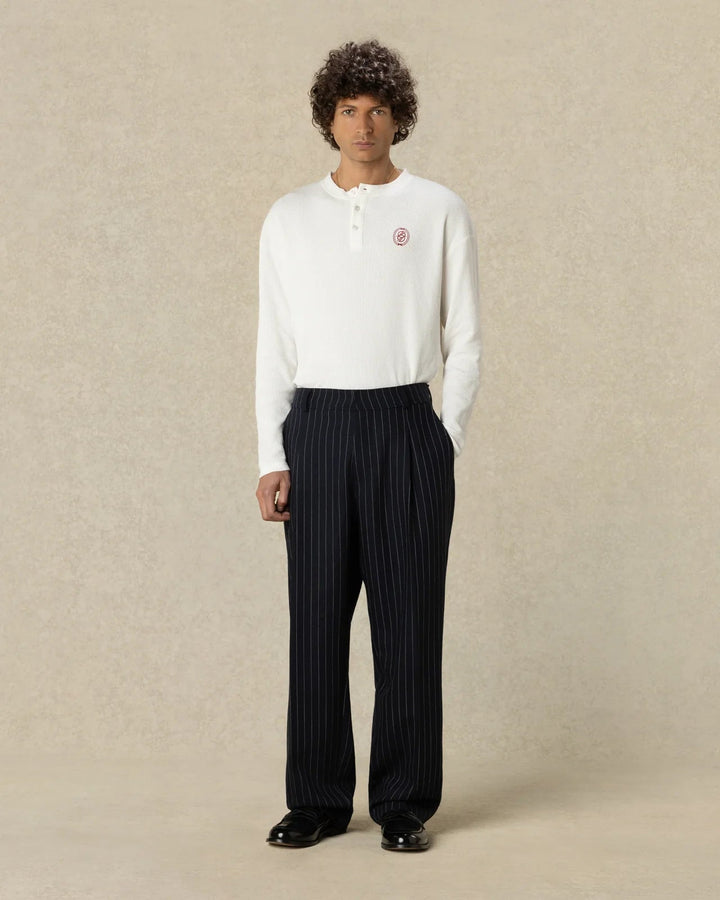 DRÔLE DE MONSIEUR - T-shirt Manches Longues Gaufré D Miroir Blanc cassé - Lothaire