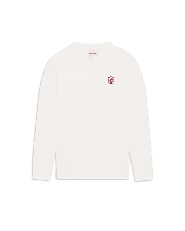 DRÔLE DE MONSIEUR - T-shirt Manches Longues Gaufré D Miroir Blanc cassé - Lothaire