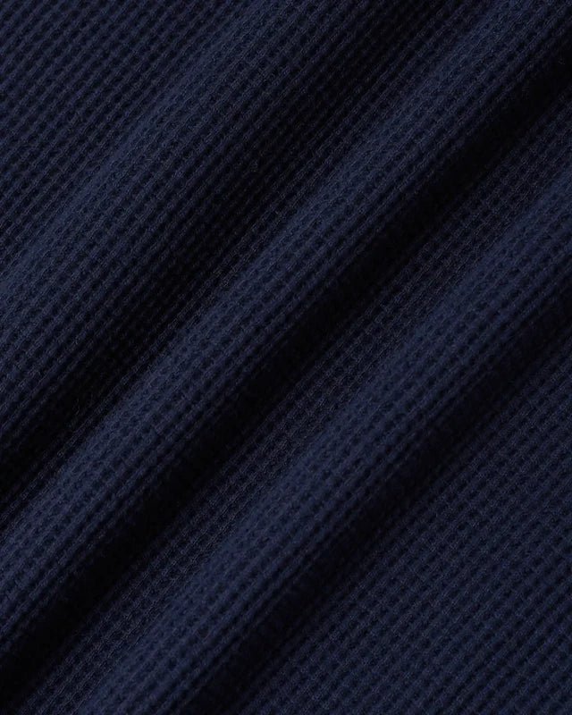 DRÔLE DE MONSIEUR - T-shirt Manches Longues Gaufré D Miroir Bleu marine - Lothaire