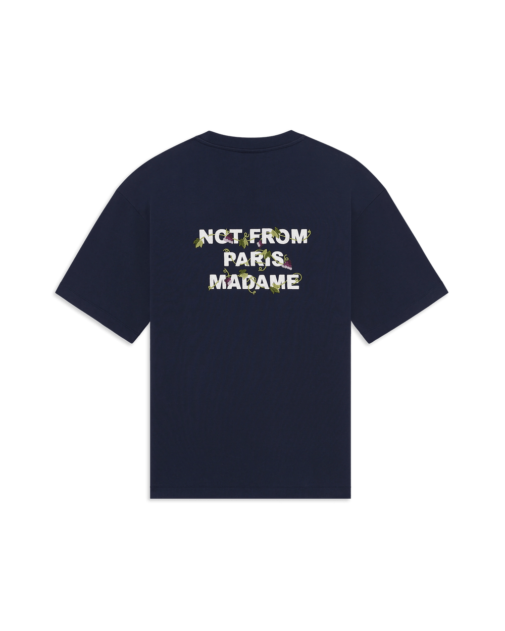 DRÔLE DE MONSIEUR - T-shirt Slogan Brodé Vigne Bleu Marine - Lothaire