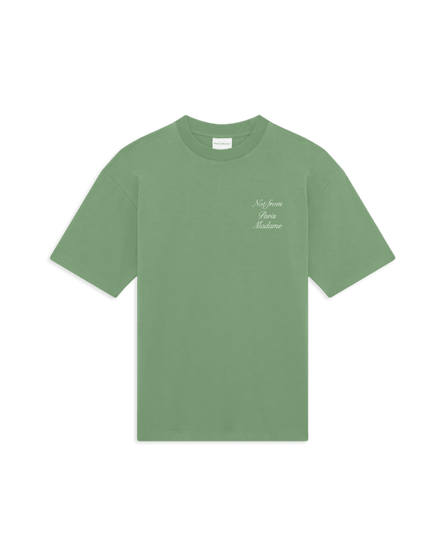 DRÔLE DE MONSIEUR - T-shirt Slogan Calligraphy en coton interlock Vert clair - Lothaire