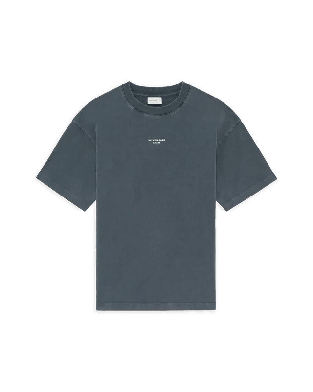 DRÔLE DE MONSIEUR - T-shirt Slogan Classique Délavé Gris foncé - Lothaire