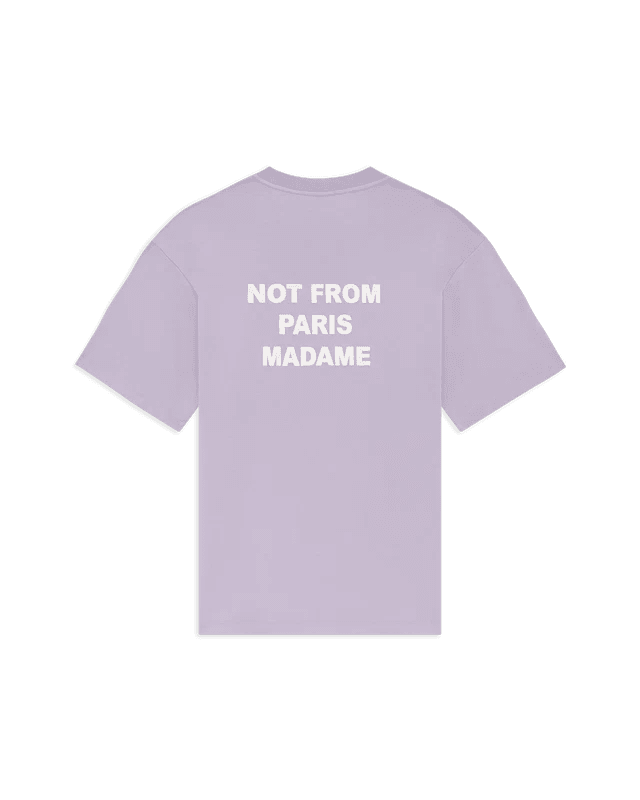 DRÔLE DE MONSIEUR - T-shirt Slogan en coton interlock Violet lavande - Lothaire