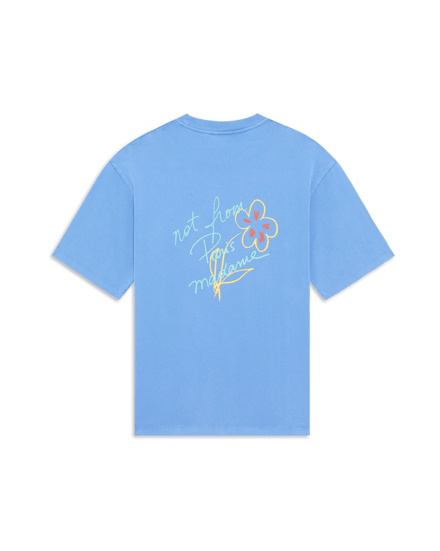 DRÔLE DE MONSIEUR - T-shirt Slogan Esquisse Bleu Clair - Lothaire
