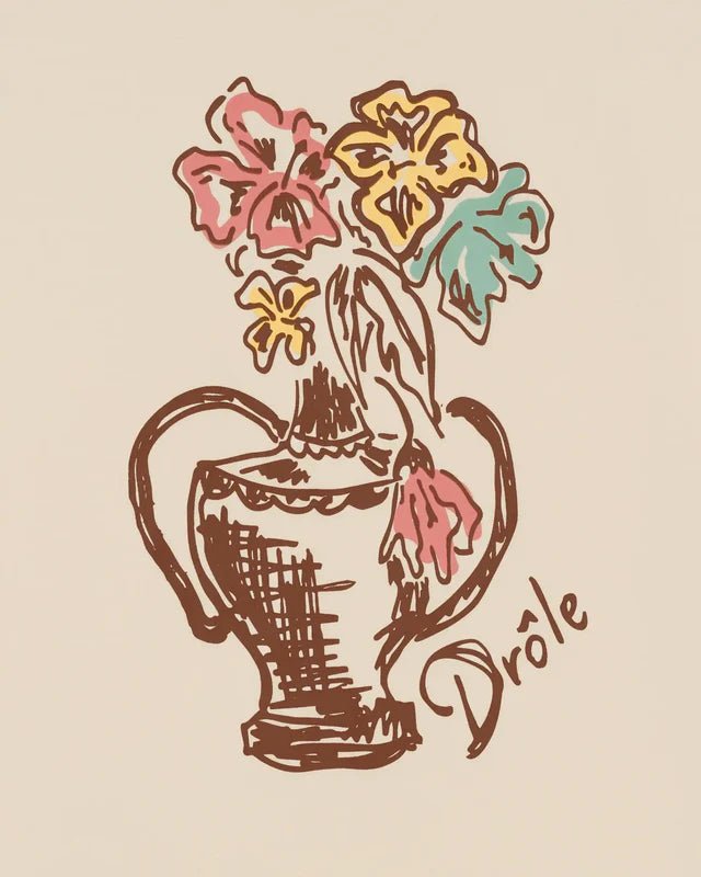 DRÔLE DE MONSIEUR - T-shirt Vase Havana en coton Beige - Lothaire