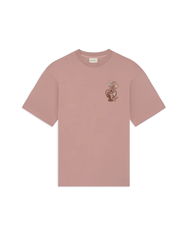 DRÔLE DE MONSIEUR - T-shirt Vase Havana en coton Vieux Rose - Lothaire