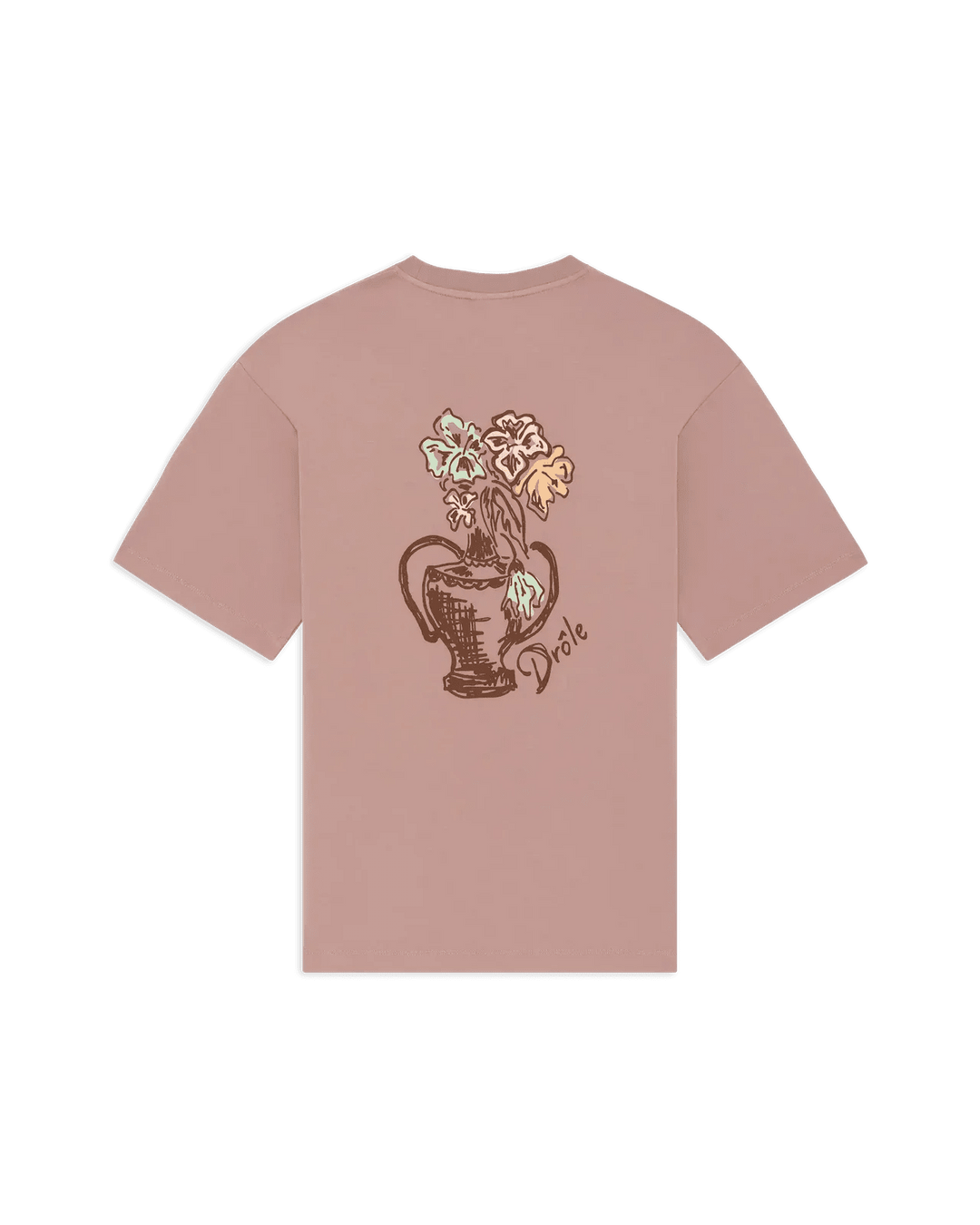 DRÔLE DE MONSIEUR - T-shirt Vase Havana en coton Vieux Rose - Lothaire