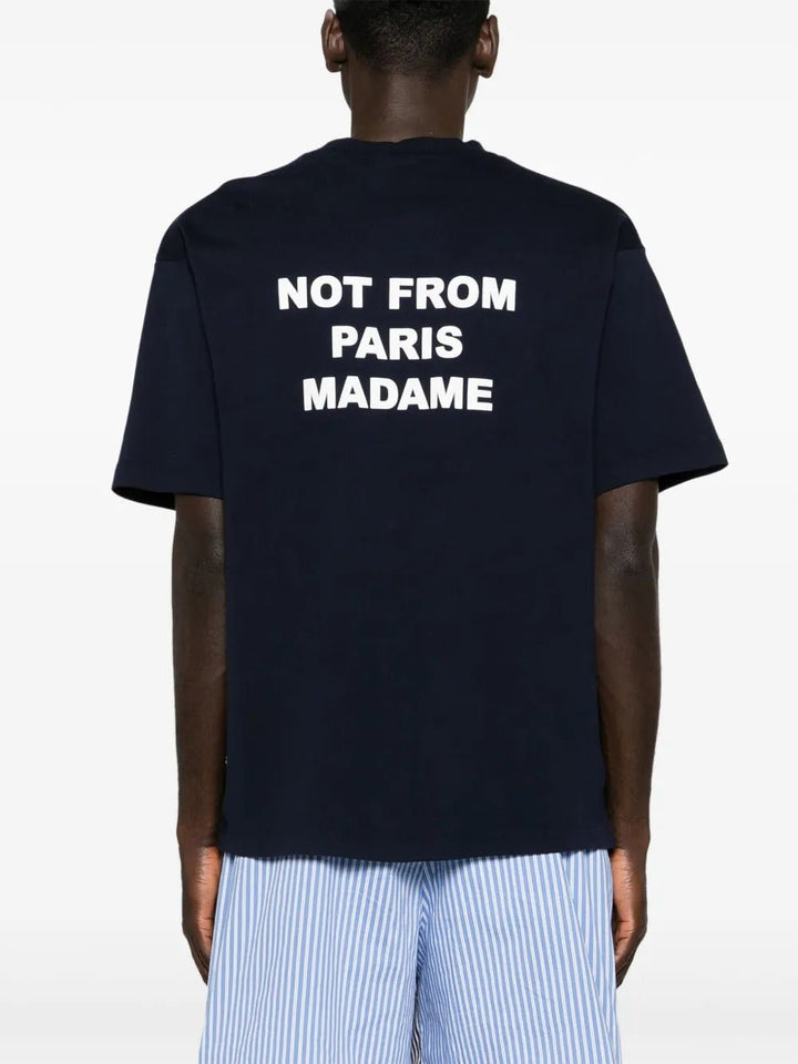 DRÔLE DE MONSIEUR - T-Shirts à Slogan Imprimé Bleu Foncé - Lothaire