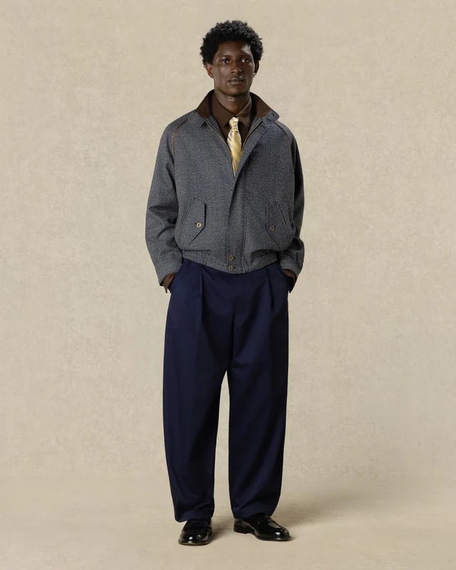 DRÔLE DE MONSIEUR - Veste Baracuta pied-de-poule Bleu marine - Lothaire