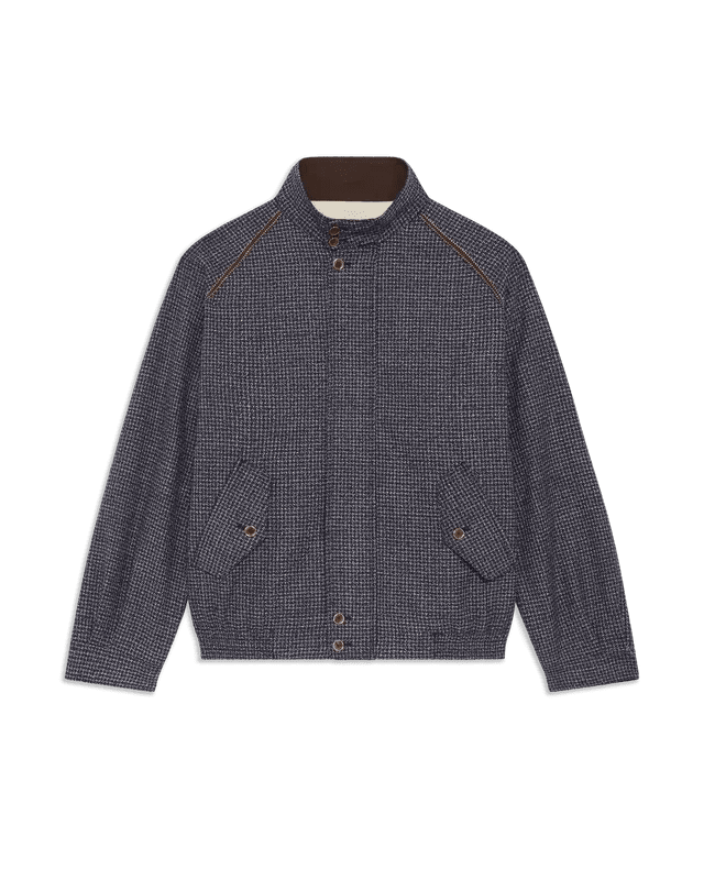 DRÔLE DE MONSIEUR - Veste Baracuta pied-de-poule Bleu marine - Lothaire