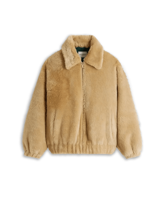 DRÔLE DE MONSIEUR - Veste en fausse fourrure Slogan Beige - Lothaire