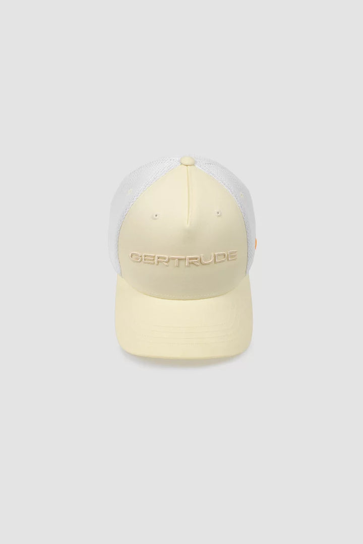 GERTRUDE - Casquette trucker bi-matière Benja Écru et Blanc