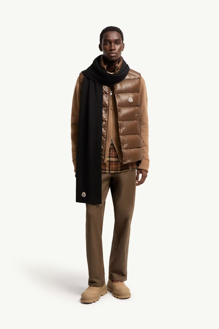 MONCLER - Écharpe en laine vierge Noir