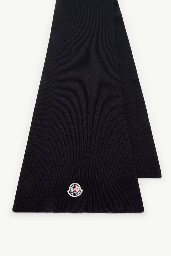 MONCLER - Écharpe en laine vierge Noir