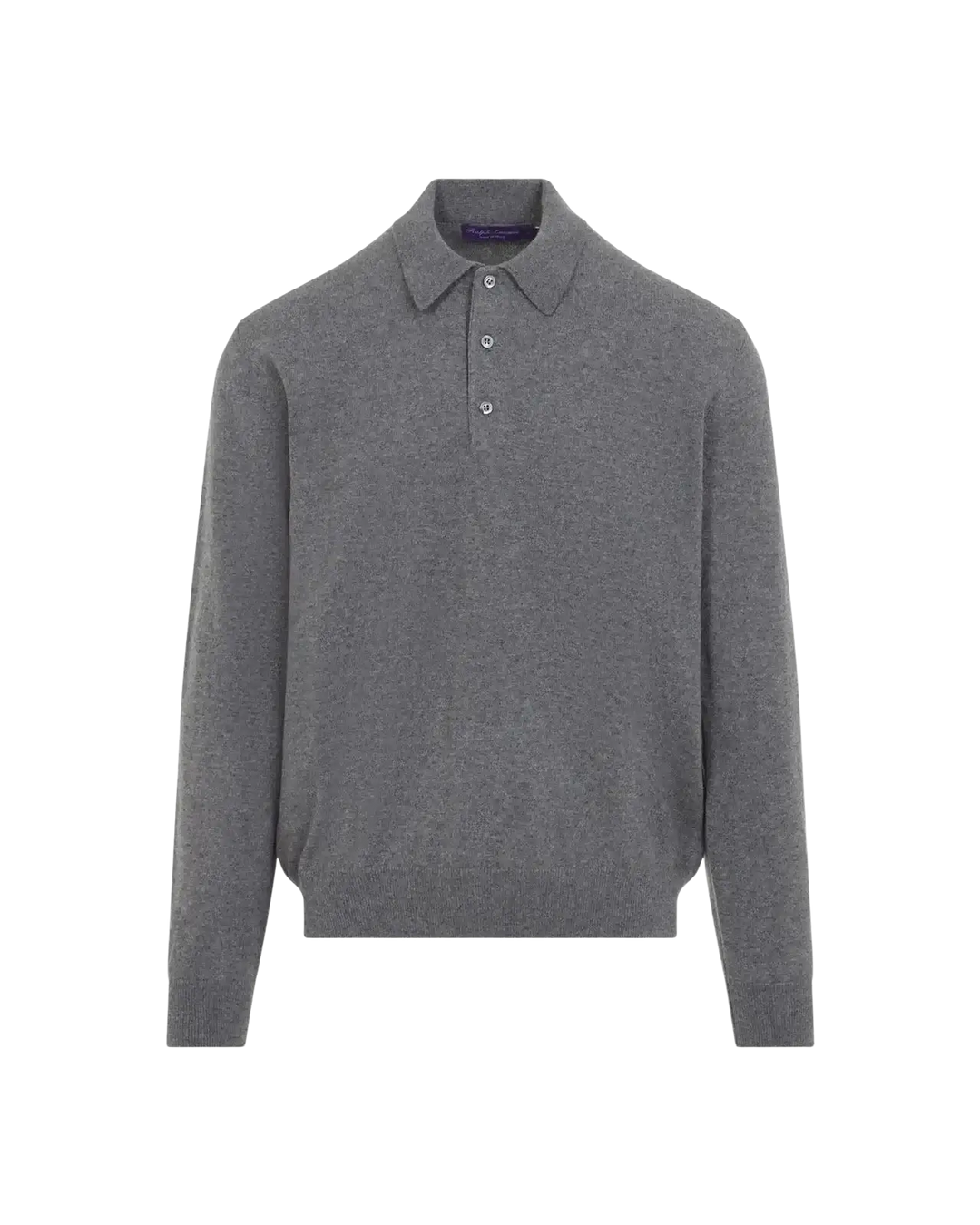 POLO RALPH LAUREN - Polo manches longues en cachemire Gris moyen