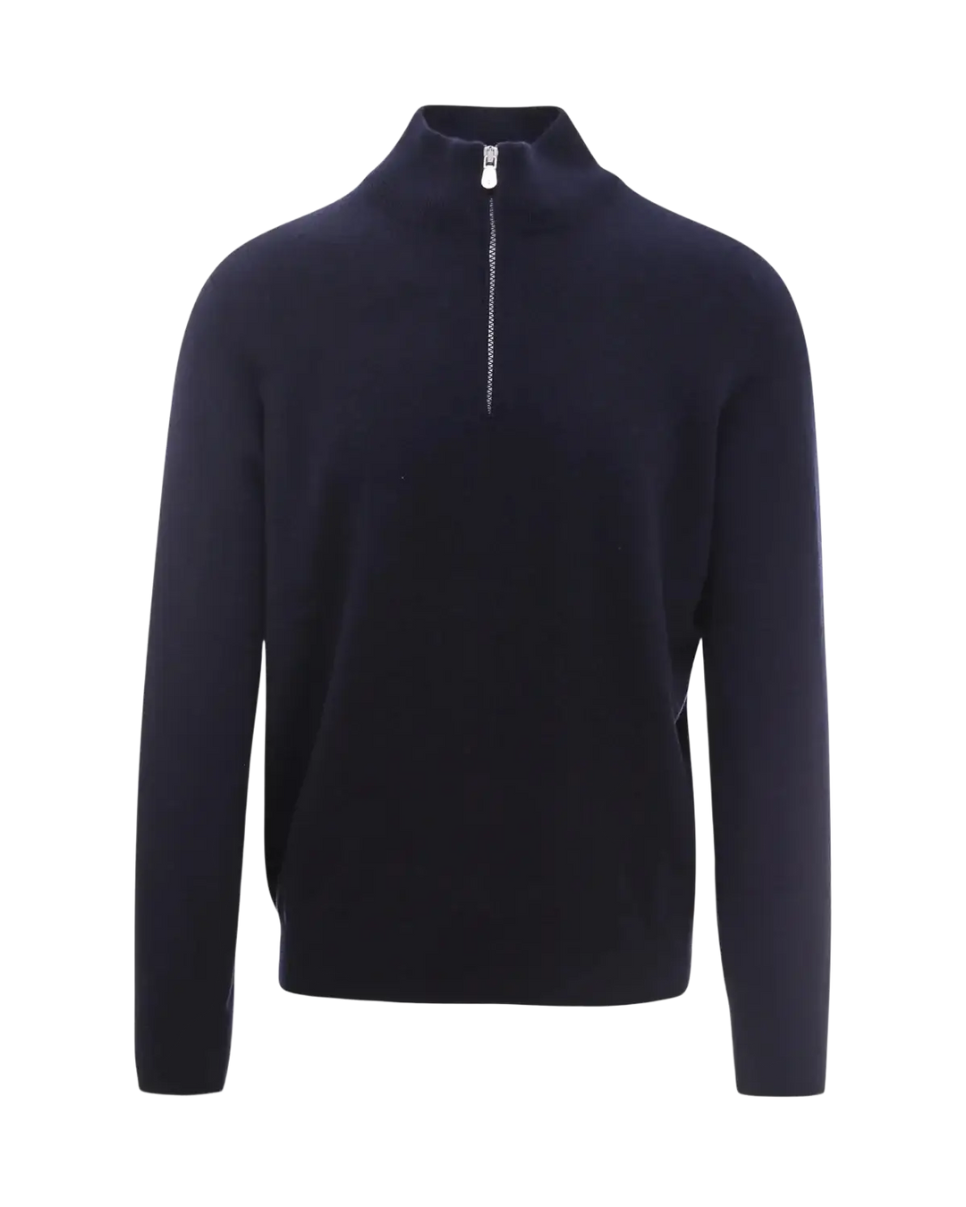 BRUNELLO CUCINELLI - Polo en cachemire à col montant zippé Bleu marine
