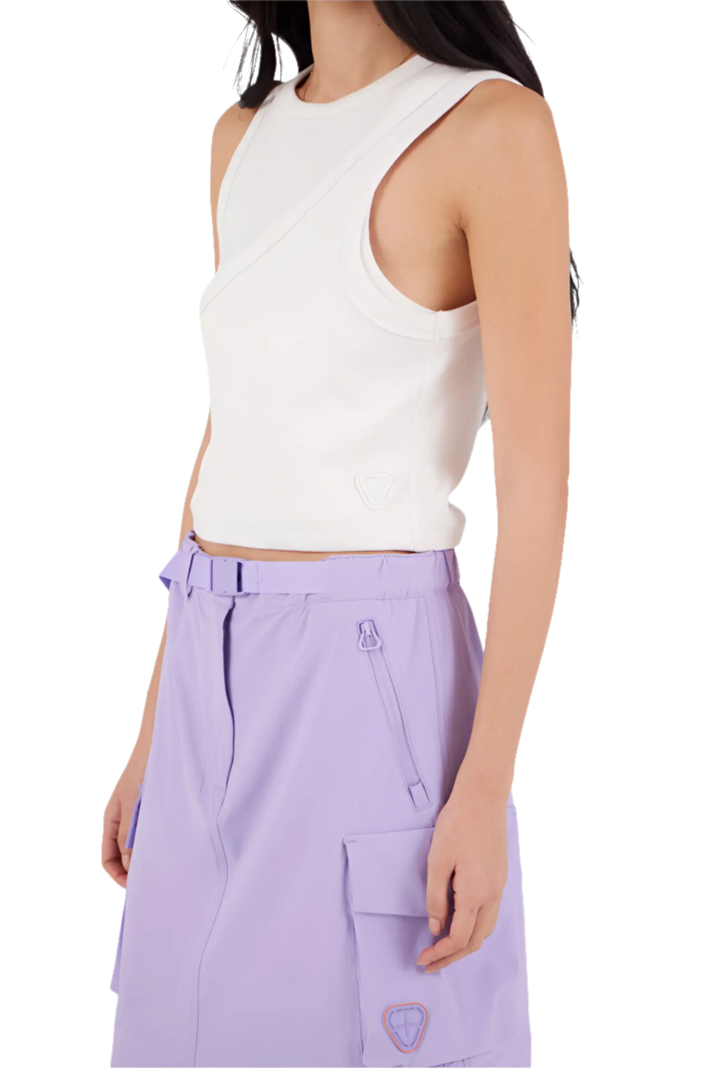 GERTRUDE - Débardeur asymétrique en jersey Deyna Blanc - Lothaire