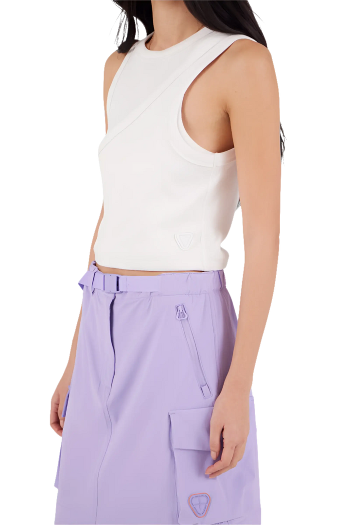 GERTRUDE - Débardeur asymétrique en jersey Deyna Blanc - Lothaire